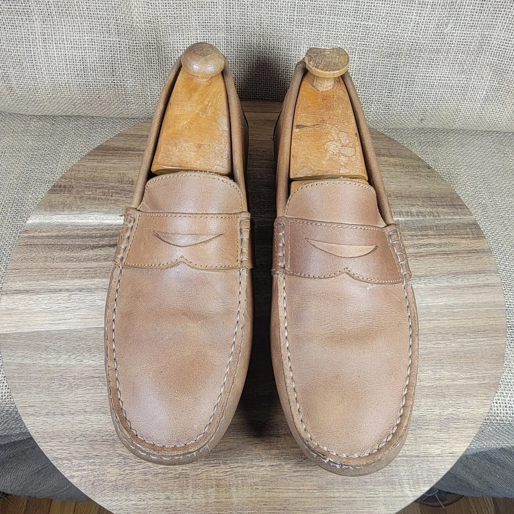 Sperry Penny Loafers Driving Moccasins Leather Slip On Casual Men's 10.5M Tan